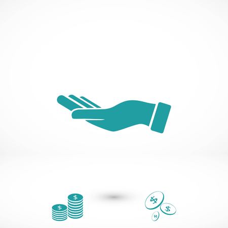 Hand icon vector, flat design best vector iconのイラスト素材