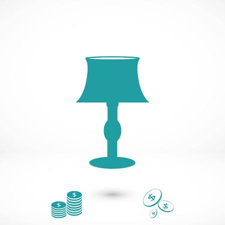 table lamp icon, flat design best vector iconのイラスト素材