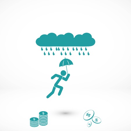 Alone In The Rain icon, flat design best vector iconのイラスト素材