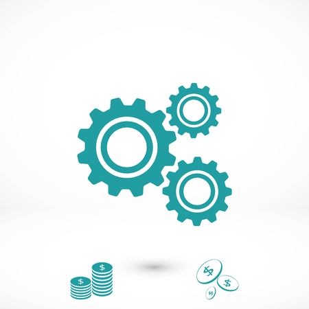 gear icon vector, flat design best vector iconのイラスト素材