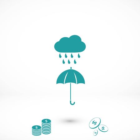 cloud and umbrella icon, flat design best vector iconのイラスト素材