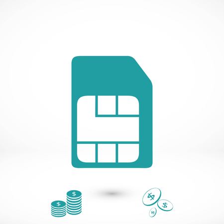 sim card icon, flat design best vector iconのイラスト素材