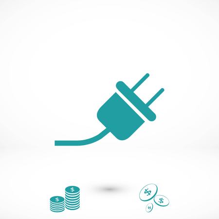 electrical plug icon, flat design best vector iconのイラスト素材
