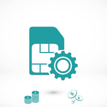 SIM card setting simple icon, flat design best vector iconのイラスト素材