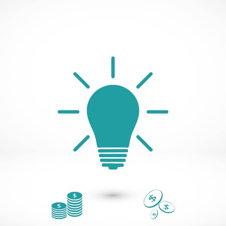 Light bulb icon, flat design best vector iconのイラスト素材