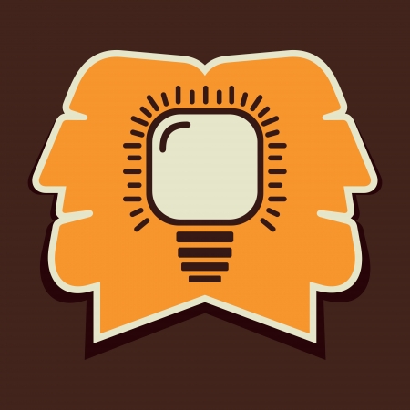 both men think same concept vectorのイラスト素材