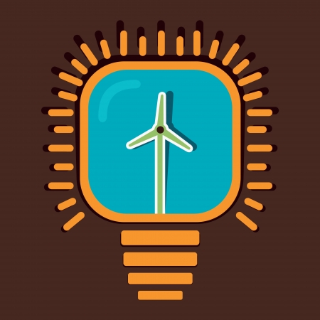 wind mill in bulb concept vectorのイラスト素材