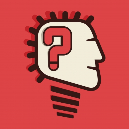 question mark in head vectorのイラスト素材
