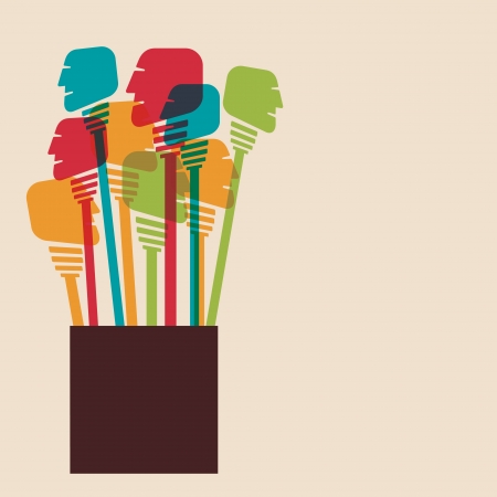 people group in box vectorのイラスト素材