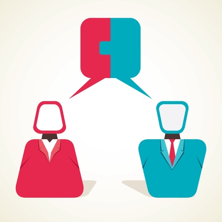 couple connection by message bubble stock vectorのイラスト素材