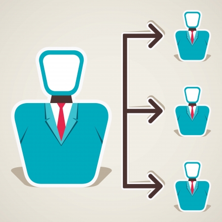 leader connect his team vectorのイラスト素材