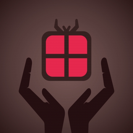 gift secure by hand  symbol のイラスト素材