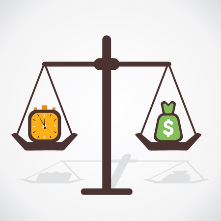 time and money both have equal importance vectorのイラスト素材