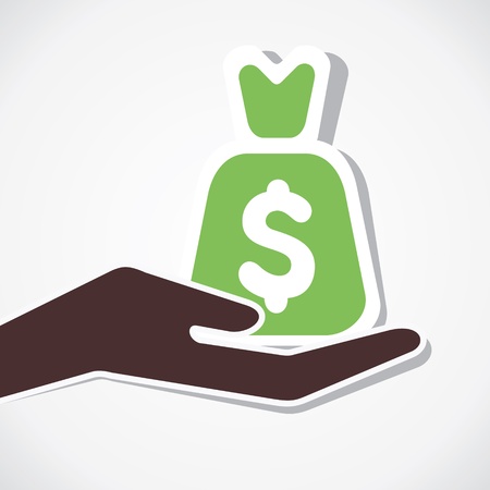 money bag in hand vectorのイラスト素材