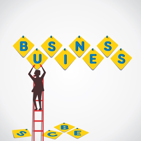 push pin paper note create business word vectorのイラスト素材