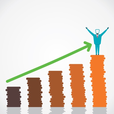 happy with business growth vectorのイラスト素材