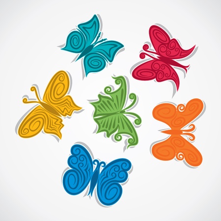 colorful butterfly vectorのイラスト素材