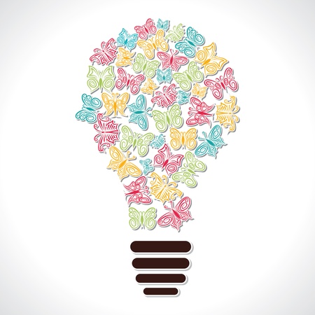 butterfly fly make bulb shape vectorのイラスト素材
