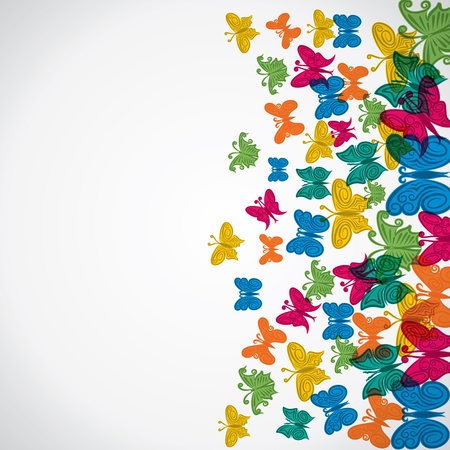 colorful butterfly fly background vectorのイラスト素材