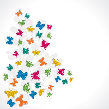 colorful butterfly background vectorのイラスト素材