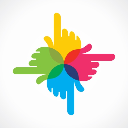 creative colorful hand icon designのイラスト素材