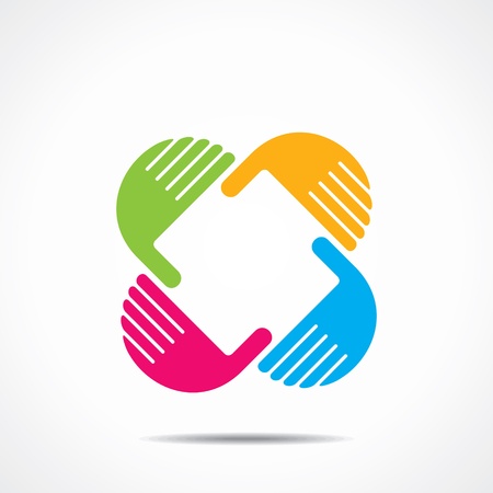 creative hand icon, arrange hand and make square shapeのイラスト素材