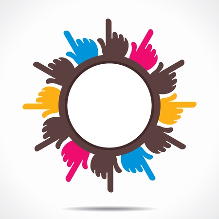 round hand pointed finger design background のイラスト素材