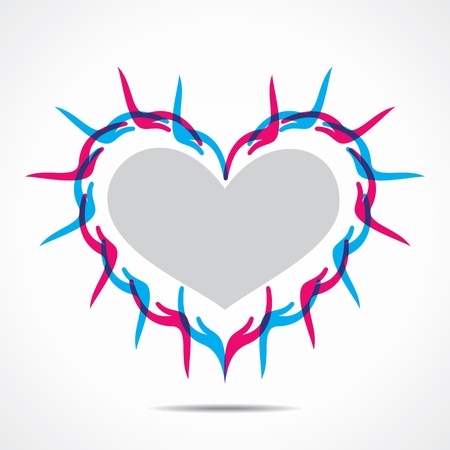 heart shape design with hand  concept のイラスト素材