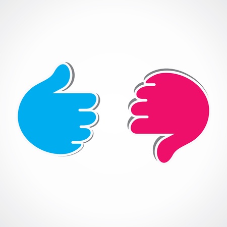 like and unlike hand symbolのイラスト素材