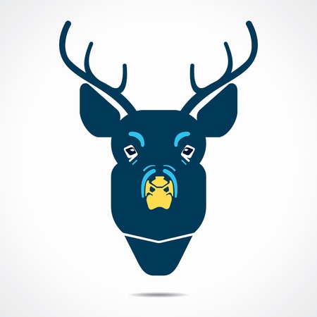 deer cartoon face stock vectorのイラスト素材