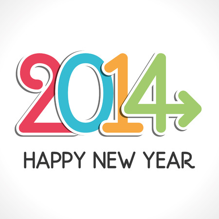 happy new year 2014 greeting background vector のイラスト素材
