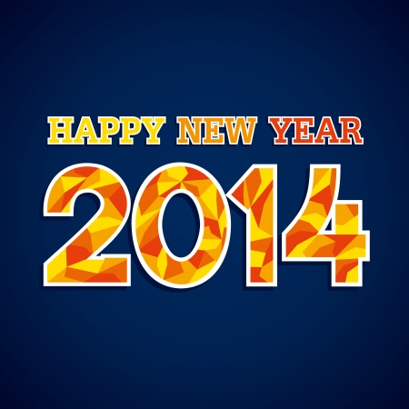 creative happy new year 2014 background vectorのイラスト素材