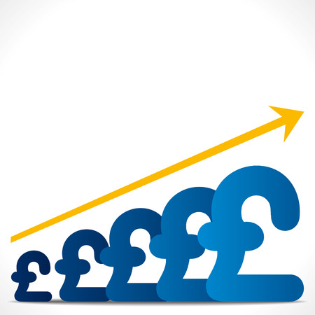 increase growth graph concept , or increase pound graph background vectorのイラスト素材