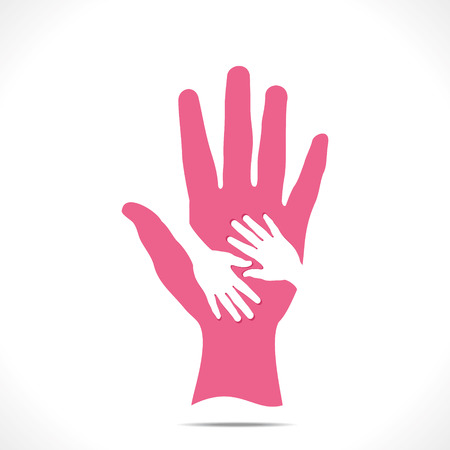 mother child hand ,or mothers day card background vectorのイラスト素材