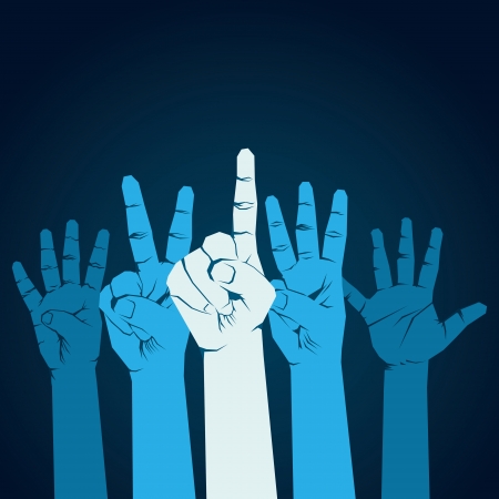 finger counting one to five background vectorのイラスト素材