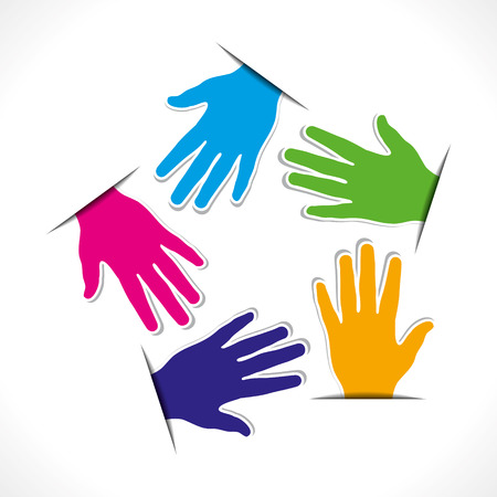 colorful hand label background vectorのイラスト素材