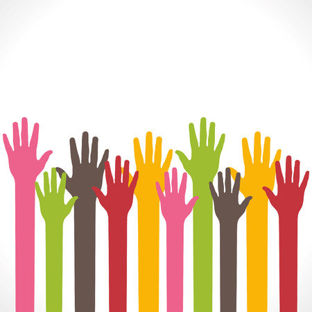 colorful up hand background vectorのイラスト素材