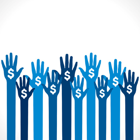 dollar symbol in hand background vectorのイラスト素材