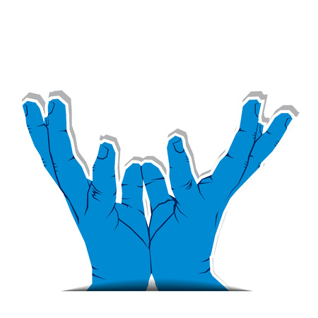 hand catching position vectorのイラスト素材