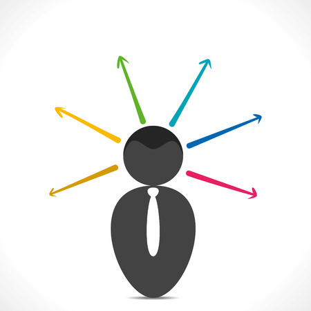 people with arrow out head のイラスト素材