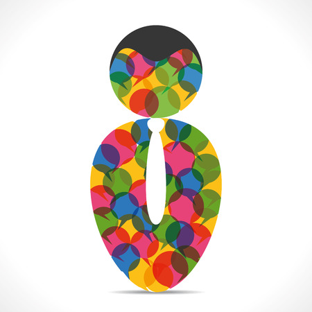 colorful message bubble men のイラスト素材