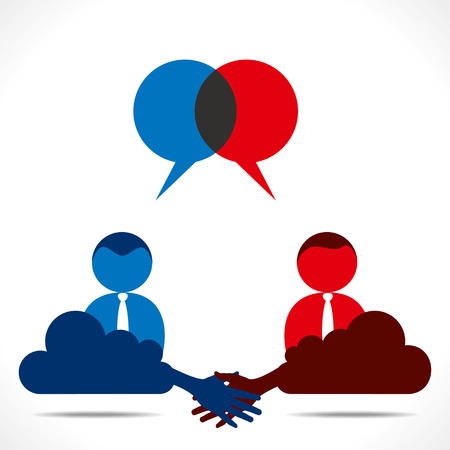 business deal or agreement hand handshake with message bubble vectorのイラスト素材