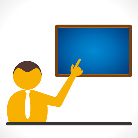 men point out the blank board where you write any text concept vectorのイラスト素材