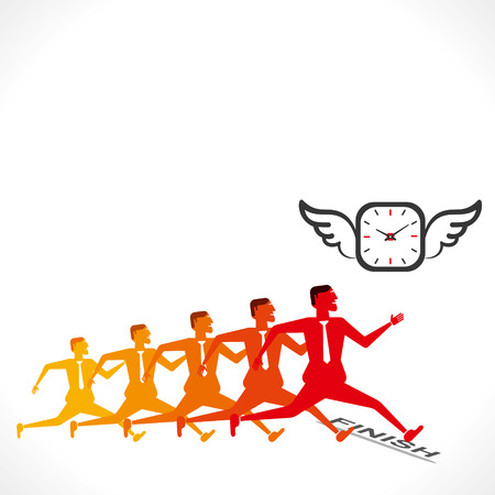 competition, men compete to time concept vectorのイラスト素材
