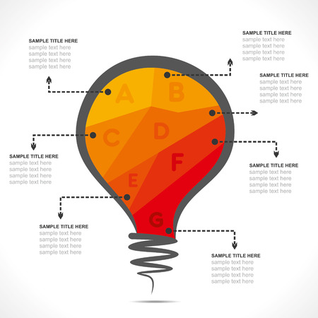 colorful bulb info-graphics design vectorのイラスト素材