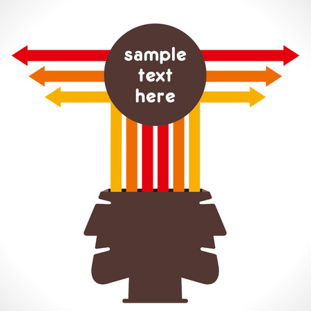 creative info-graphics , arrow out in human head concept vectorのイラスト素材