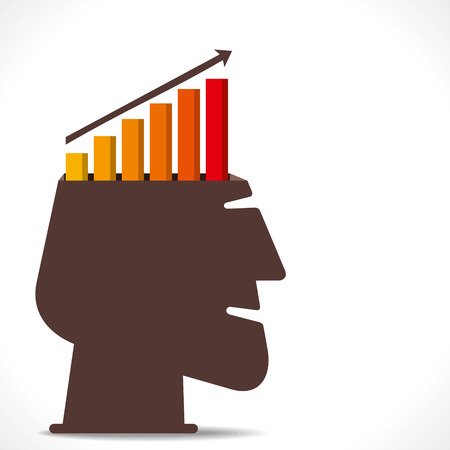 business growth graph in human head concept vectorのイラスト素材