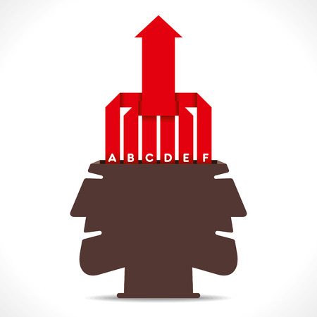 creative info-graphics arrow out from human head concept vectorのイラスト素材
