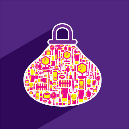 creative mirror design with beauty and fashion product icon design concept のイラスト素材