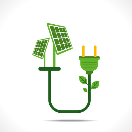 green energy by solar energy concept のイラスト素材